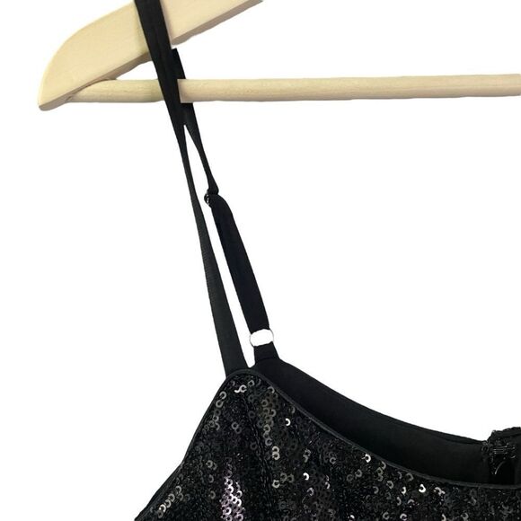 Dress the Population Black Rory Sleeveless Sequin Dress With Fringe Small Midi - Picture 9 of 11